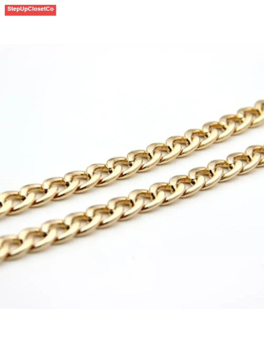 Chunky Cuban Link Chain Belt for Women, Adjustable Metal Waist Belt with Buckle